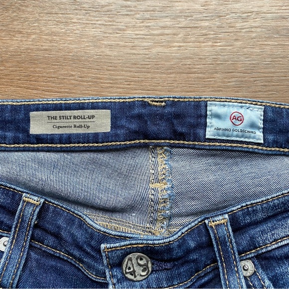 AG Distressed The Stilt Roll-Up - Cigarette Roll-Up Jeans - 28 - Picture 4 of 11